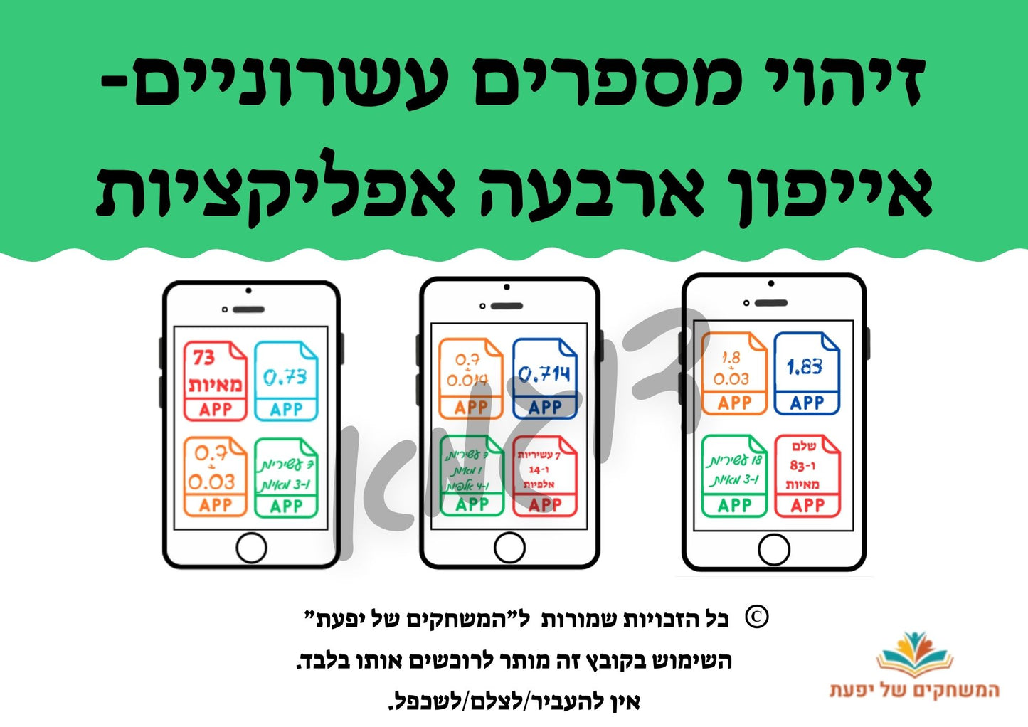 זיהוי מספרים עשרוניים- אייפון ארבעה אפליקציות