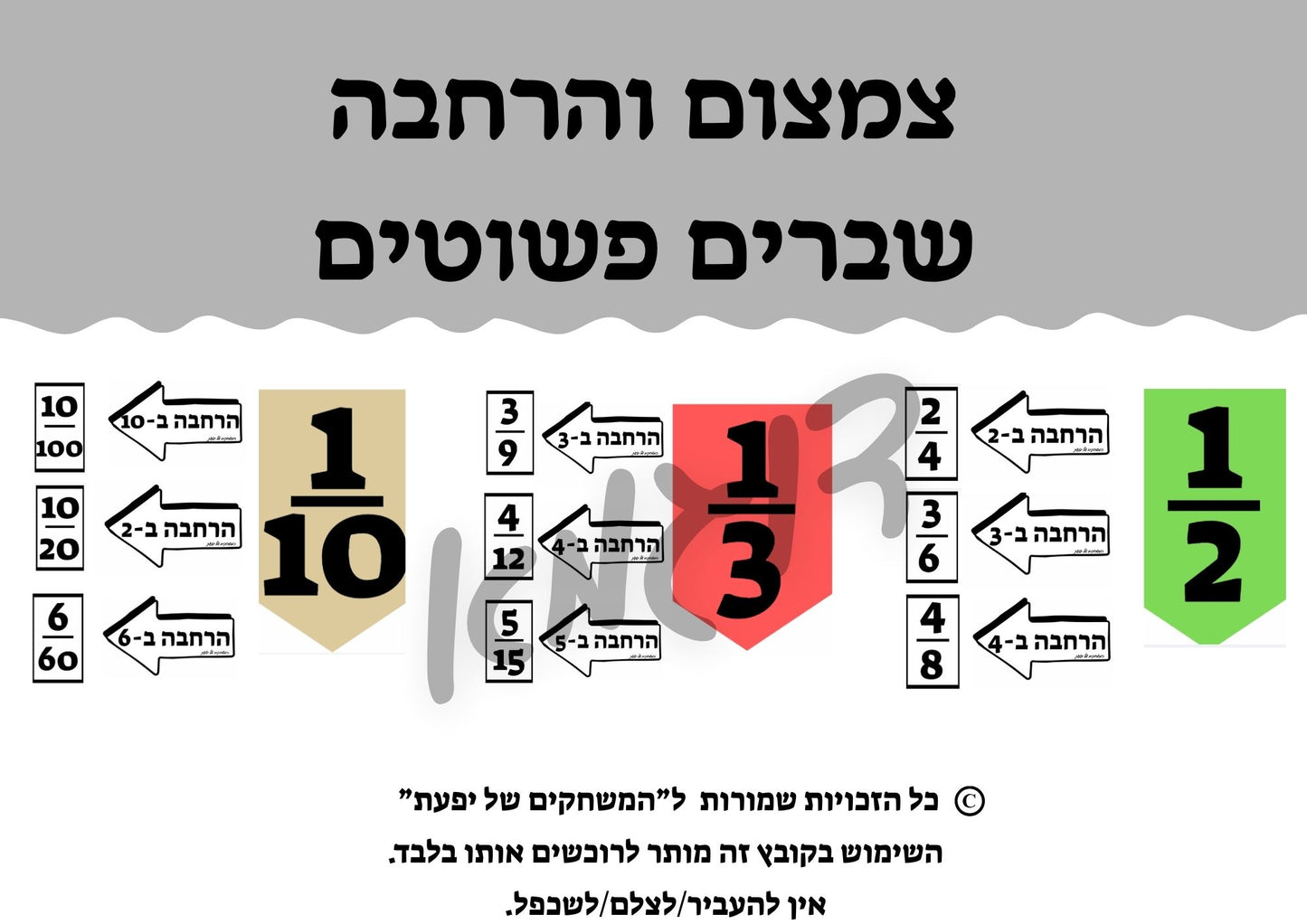 צמצום והרחבה שברים פשוטים