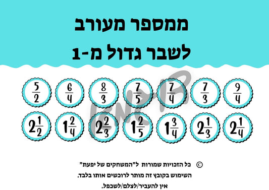 המרת מספרים מעורבים לשברים הגדולים מ-1